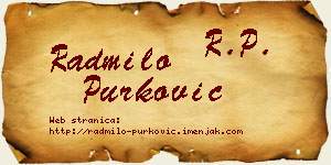 Radmilo Purković vizit kartica